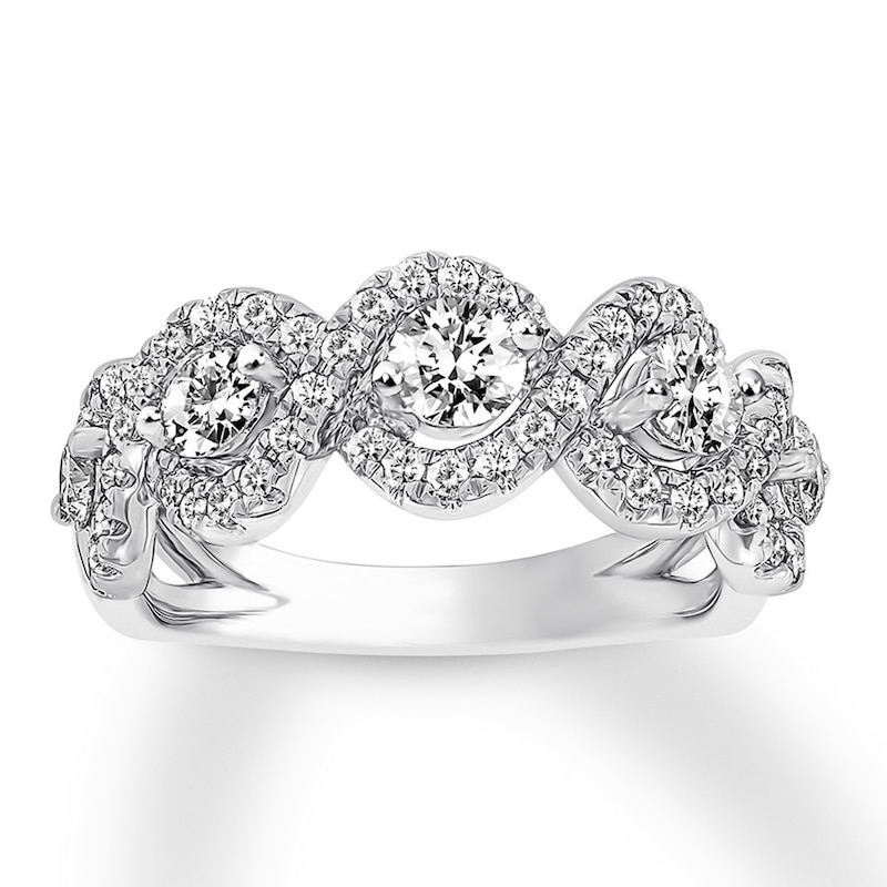 Main Image 1 of Previously Owned Diamond Anniversary Band 1-1/4 ct tw Round-cut 14K White Gold