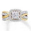 Thumbnail Image 1 of Previously Owned Diamond Engagement Ring 1 ct tw Princess & Round-cut 14K Yellow Gold