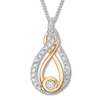 Thumbnail Image 1 of Previously Owned Interwoven Diamond Necklace 1/3 ct tw 10K Two-Tone Gold 19&quot;