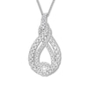 Thumbnail Image 1 of Previously Owned Interwoven Diamond Necklace 1 ct tw Round-cut 10K White Gold 19"
