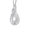 Thumbnail Image 4 of Previously Owned Interwoven Diamond Necklace 1 ct tw Round-cut 10K White Gold 19"