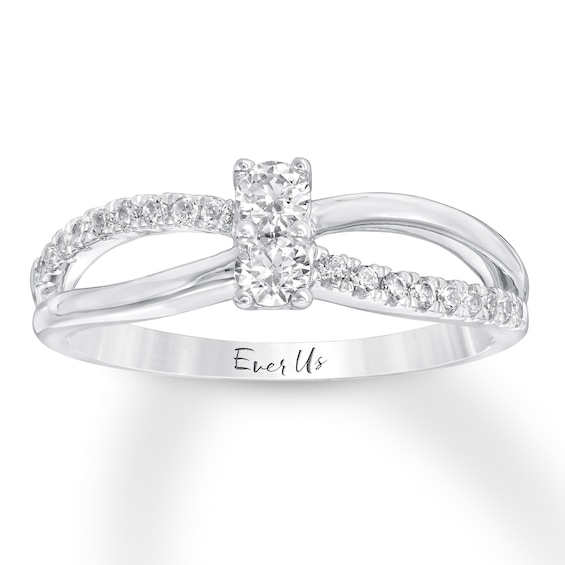 Previously Owned Ever Us Diamond Ring 1/3 ct tw Round-cut 10K White Gold