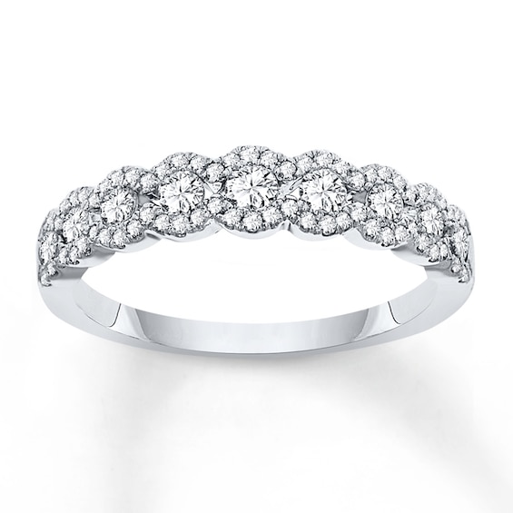 Previously Owned Diamond Anniversary Ring 5/8 ct tw Round-cut 14K White Gold