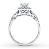 Thumbnail Image 2 of Previously Owned Diamond Engagement Ring 7/8 ct tw Princess & Round-cut 14K White Gold