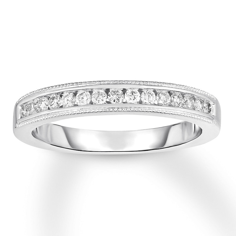 Main Image 1 of Previously Owned Diamond Wedding Band 1/4 ct tw Round-cut 14K White Gold