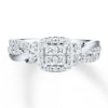 Thumbnail Image 1 of Previously Owned Diamond Engagement Ring 1/2 ct tw Princess & Round-cut 10K White Gold