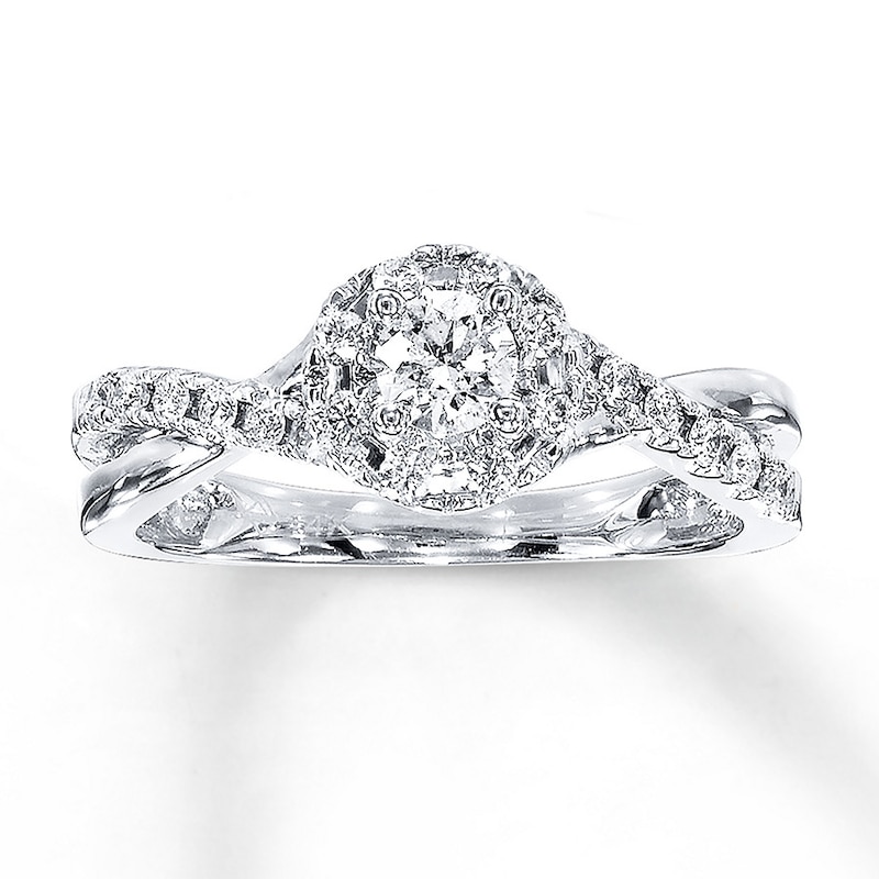 Main Image 1 of Previously Owned Bridal Ring 1/2 ct tw Round-cut 10K White Gold