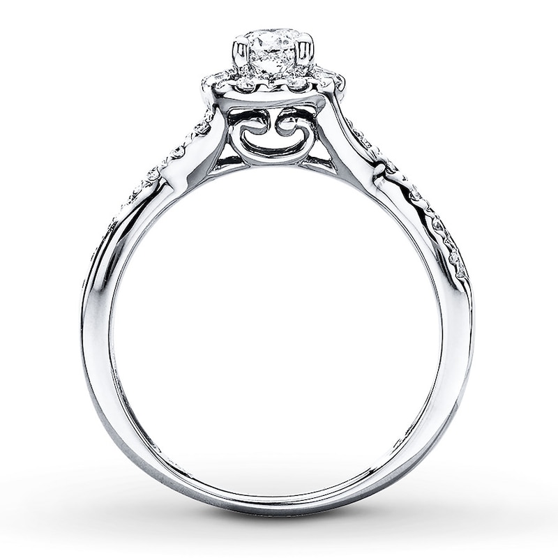 Main Image 2 of Previously Owned Bridal Ring 1/2 ct tw Round-cut 10K White Gold