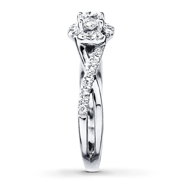 Main Image 3 of Previously Owned Bridal Ring 1/2 ct tw Round-cut 10K White Gold