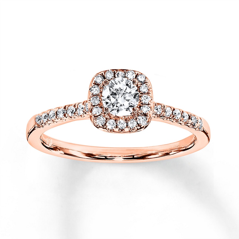Previously Owned Diamond Engagement Ring 3/8 ct tw Round-cut 10K Rose Gold