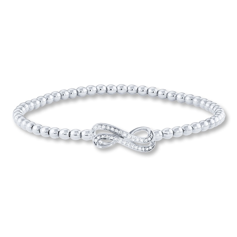 Main Image 1 of Previously Owned Diamond Infinity Bracelet 1/5 ct tw Round-cut Sterling Silver