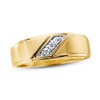 Thumbnail Image 1 of Previously Owned Men's 3-Stone Diamond Wedding Band 1/10 ct tw 10K Yellow Gold