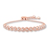 Thumbnail Image 1 of Previously Owned Diamond Bolo Bracelet 1/10 ct tw Round-cut 10K Rose Gold 9.5"