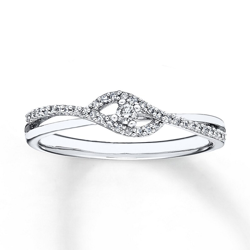 Main Image 1 of Previously Owned Diamond Ring 1/8 ct tw Sterling Silver