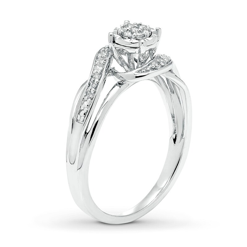 Main Image 2 of Previously Owned Diamond Ring 1/6 ct tw Round-cut Sterling Silver