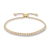Thumbnail Image 1 of Previously Owned Diamond Bolo Bracelet 1/4 cttw 10K Yellow Gold 9.5"