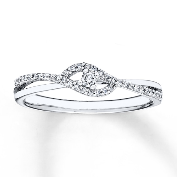 Previously Owned Diamond Ring 1/8 ct tw Round-cut Sterling Silver