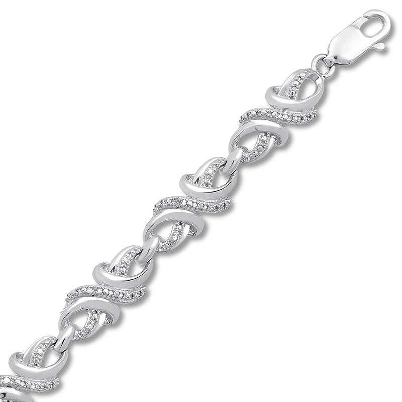 Main Image 2 of Previously Owned Diamond Bracelet 1/10 ct tw Round-cut Sterling Silver