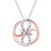 Thumbnail Image 1 of Previously Owned Diamond Infinity Necklace Sterling Silver & 10K Rose Gold
