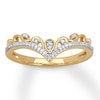 Thumbnail Image 1 of Previously Owned Diamond Chevron Ring 1/10 ct tw Round-cut 10K Yellow Gold