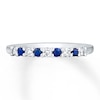 Thumbnail Image 1 of Previously Owned Natural Sapphire Ring 1/6 ct tw Diamonds 10K White Gold