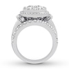 Thumbnail Image 2 of Previously Owned Diamond Engagement Ring 3-1/2 ct tw Round & Baguette-cut 14K White Gold