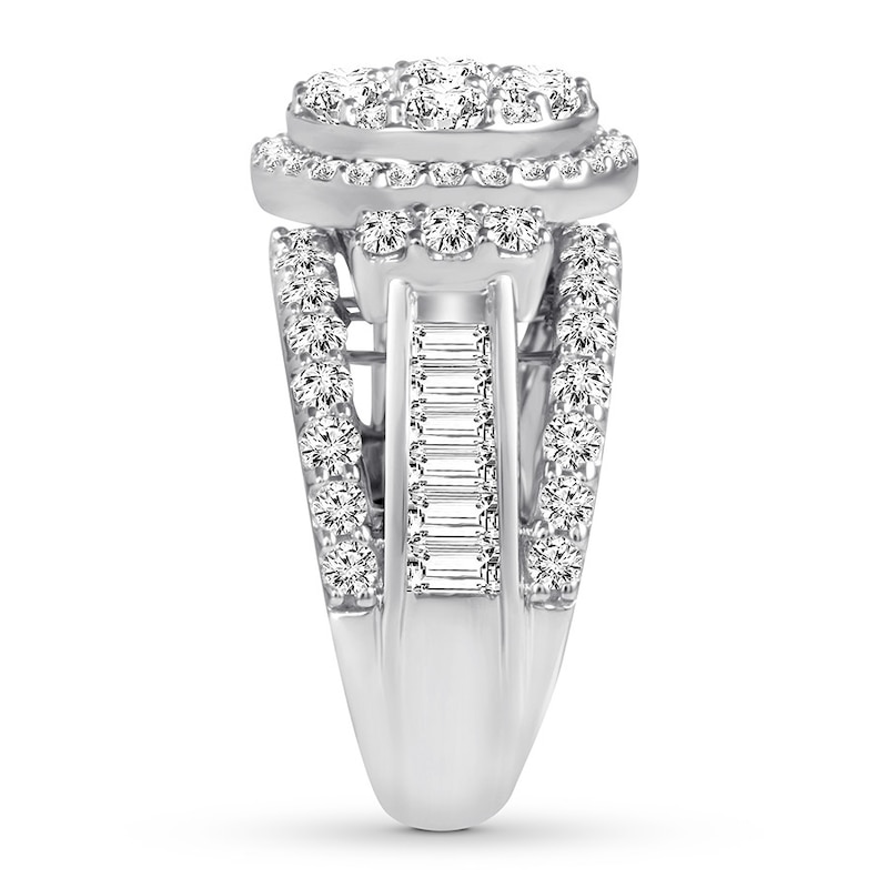 Main Image 3 of Previously Owned Diamond Engagement Ring 3-1/2 ct tw Round & Baguette-cut 14K White Gold