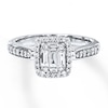 Previously Owned Engagement Ring 3/8 ct tw Baguette & Round-cut Diamonds 14K Gold
