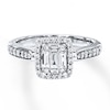 Thumbnail Image 2 of Previously Owned Engagement Ring 3/8 ct tw Baguette & Round-cut Diamonds 14K Gold