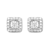 Thumbnail Image 1 of Previously Owned THE LEO Diamond Stud Earrings 1 ct tw Princess & Round-cut 14K White Gold (I/I1)