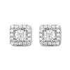 Thumbnail Image 2 of Previously Owned THE LEO Diamond Stud Earrings 1 ct tw Princess & Round-cut 14K White Gold (I/I1)