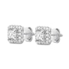 Thumbnail Image 2 of Previously Owned THE LEO Diamond Stud Earrings 1 ct tw Princess & Round-cut 14K White Gold (I/I1)