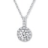 Thumbnail Image 1 of Previously Owned THE LEO Diamond Necklace 5/8 ct tw Diamonds 14K White Gold
