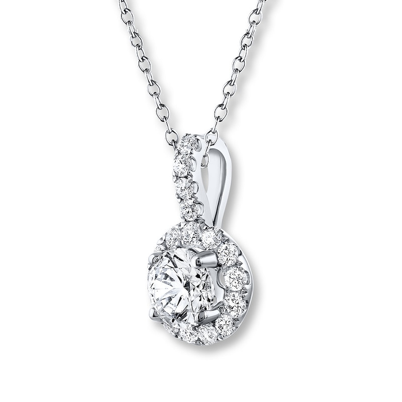 Main Image 3 of Previously Owned THE LEO Diamond Necklace 5/8 ct tw Diamonds 14K White Gold