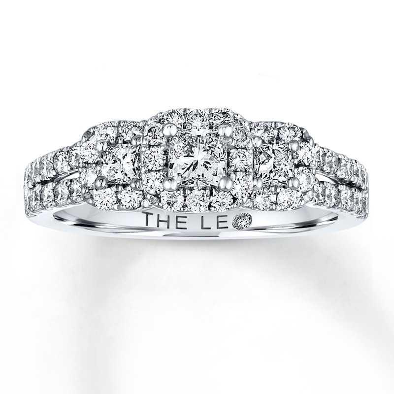 Main Image 1 of Previously Owned THE LEO Diamond Engagement Ring 7/8 ct tw Princess & Round-cut Diamonds 14K White Gold