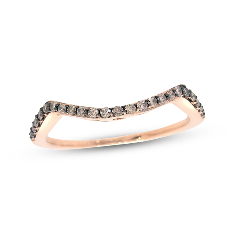 Main Image 1 of Previously Owned Le Vian Diamond Contour Wedding Band 1/5 ct tw Round-cut 14K Strawberry Gold