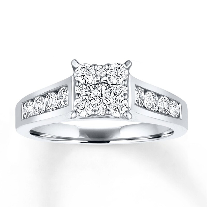 Main Image 1 of Previously Owned Diamond Engagement Ring 1 ct tw Round-cut 14K White Gold Size 8.5