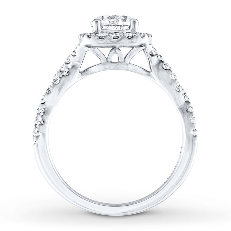 Main Image 2 of Previously Owned Diamond Engagement Ring 1-3/8 ct tw Round-cut 14K White Gold Size 3.75