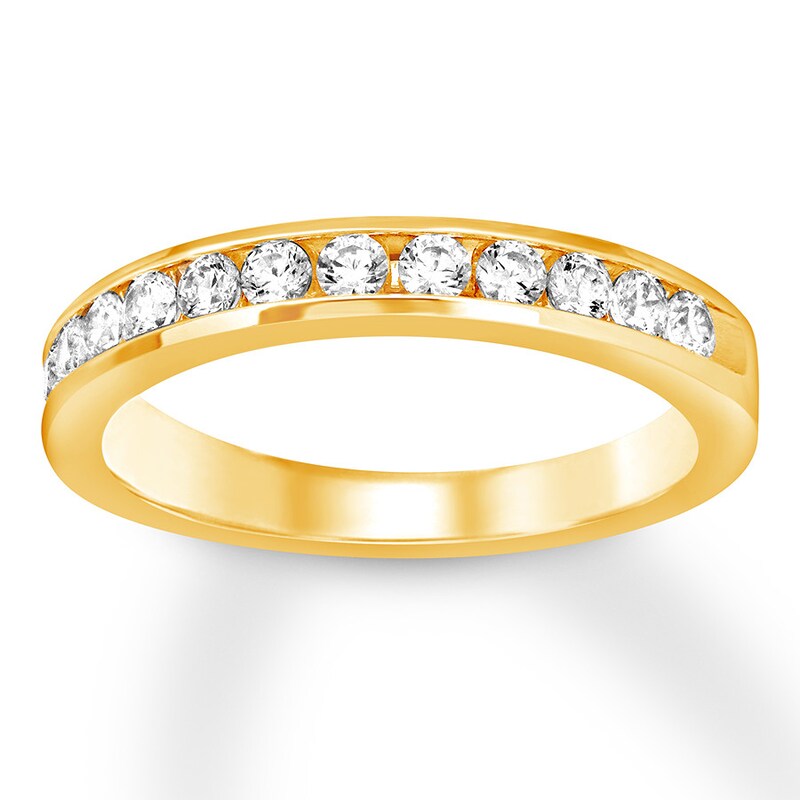 Main Image 1 of Previously Owned Diamond Anniversary Band 1/2 ct tw Round-cut 10K Yellow Gold Size 9.5