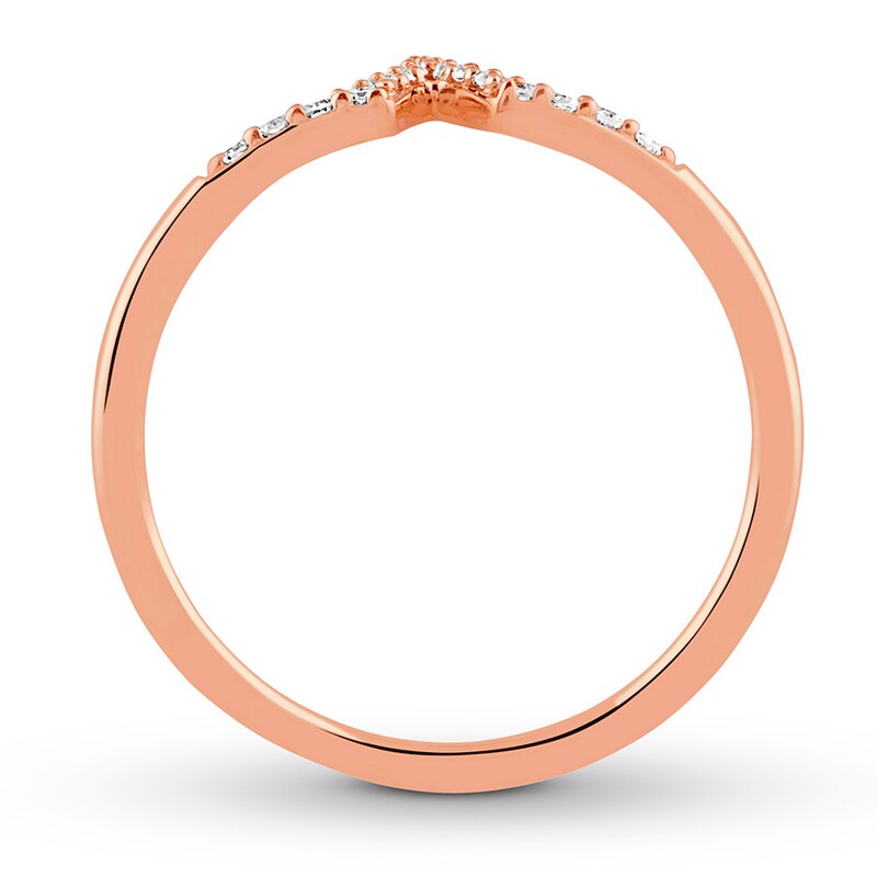Main Image 2 of Previously Owned Diamond Midi Ring 1/15 ct tw Round-cut 10K Rose Gold - Size 3.25