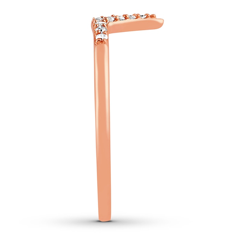 Main Image 3 of Previously Owned Diamond Midi Ring 1/15 ct tw Round-cut 10K Rose Gold - Size 3.25