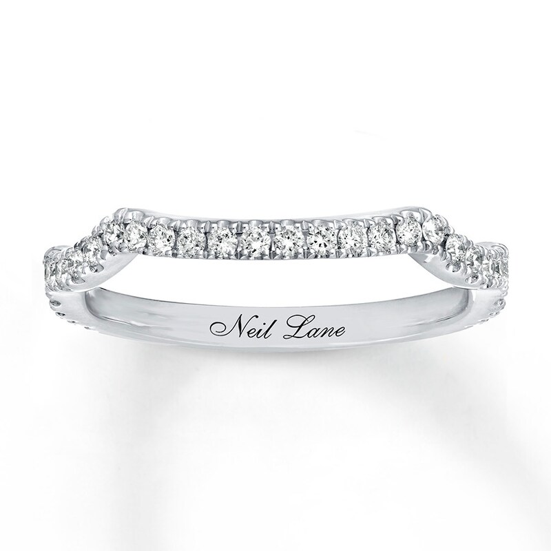 Main Image 1 of Previously Owned Neil Lane Diamond Wedding Band 1/3 ct tw Round-cut 14K White Gold - Size 8.5