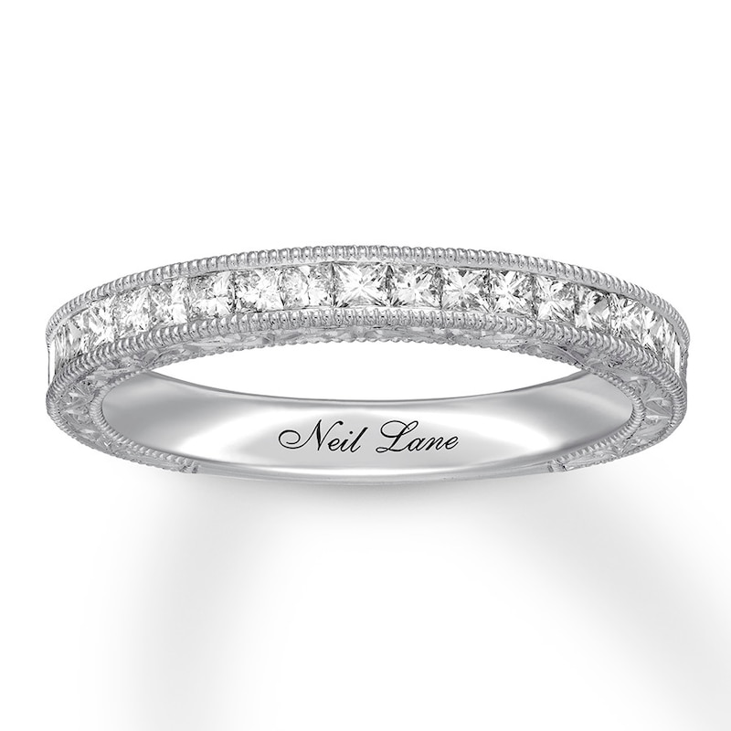 Main Image 1 of Previously Owned Neil Lane Wedding Band 5/8 ct tw Princess-cut Diamonds 14K White Gold Size 4.5
