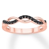 Thumbnail Image 1 of Previously Owned Black Diamond Wedding Band 1/6 ct tw Round-cut 14K Rose Gold Size 8.5