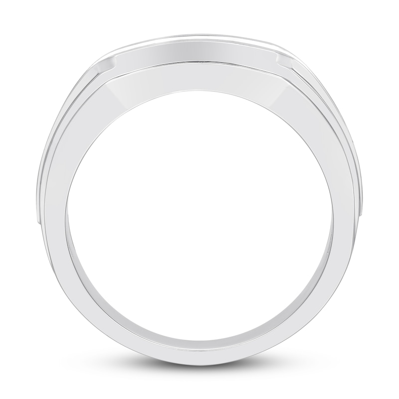 Main Image 2 of Previously Owned Men's Diamond Wedding Band 1/2 ct tw Round-cut 10K White Gold Size 12