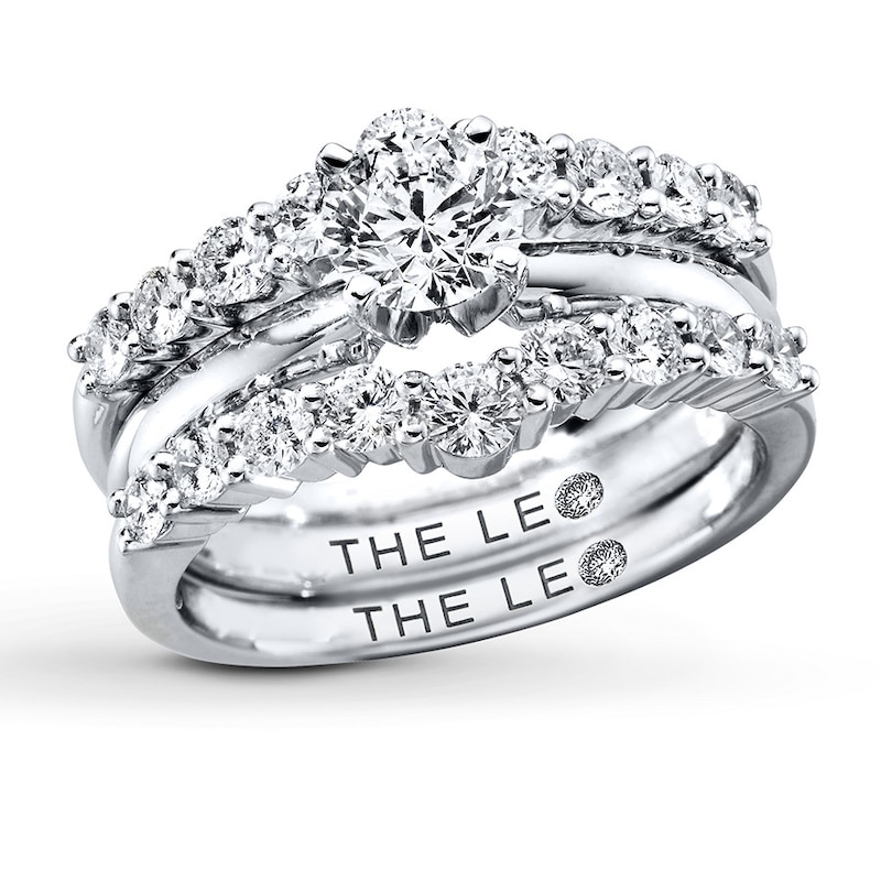 Main Image 4 of Previously Owned THE LEO Diamond Enhancer Ring 1 ct tw Round-cut 14K White Gold Size 6.75