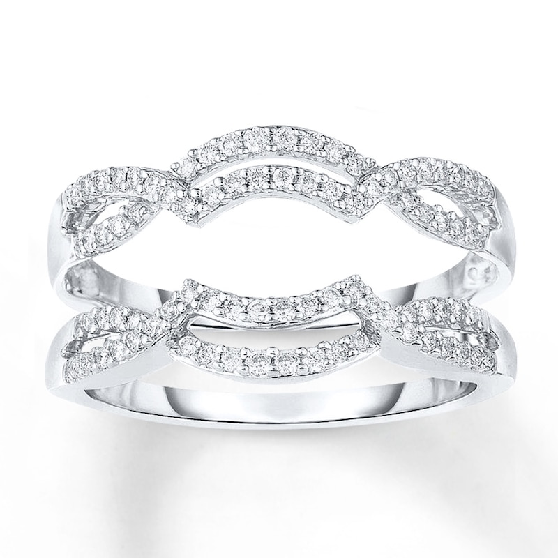 Main Image 1 of Previously Owned Diamond Enhancer Ring 1/3 ct tw Round-cut 14K White Gold Size 4