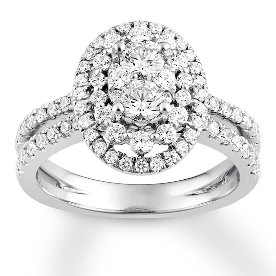 Previously Owned Diamond Engagement Ring 1-1/4 ct tw Round-cut 14K White Gold Size 3.75