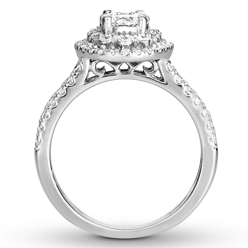 Main Image 2 of Previously Owned Diamond Engagement Ring 1-1/4 ct tw Round-cut 14K White Gold Size 3.75