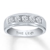 Thumbnail Image 1 of Previously Owned THE LEO Diamond Men's Band 1 ct tw Round-cut 14K White Gold Size 9